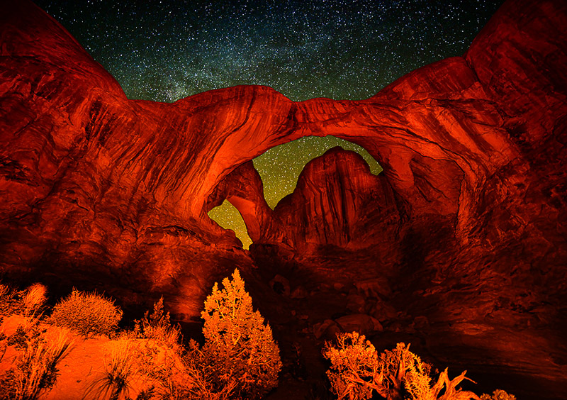 Darryl Hodson •
Double Arch at Night
